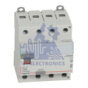 DX³-ID – 4P 400 V~ neutral right hand side – 25 A – 30 mA – AC type